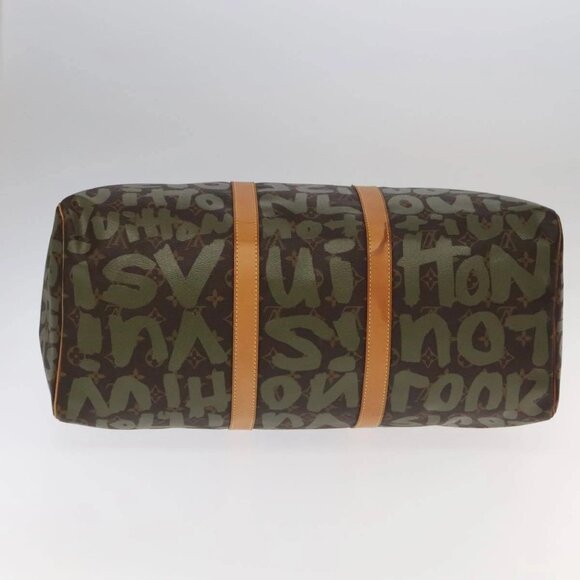 LOUIS VUITTON Monogram Graffiti Keepall 50 Boston Bag Khaki - Picture 13 of 16
